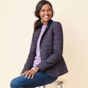 Talbots NWOT Wool Blend Multicolor Plaid Blazer Jacket In Mistletoe - Size 12